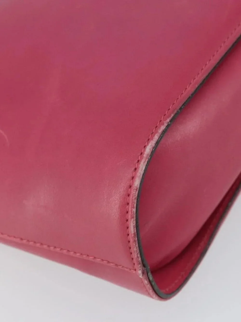Salvatore Ferragamo Gancini Shoulder Bag Leather Pink Gold Auth 156730